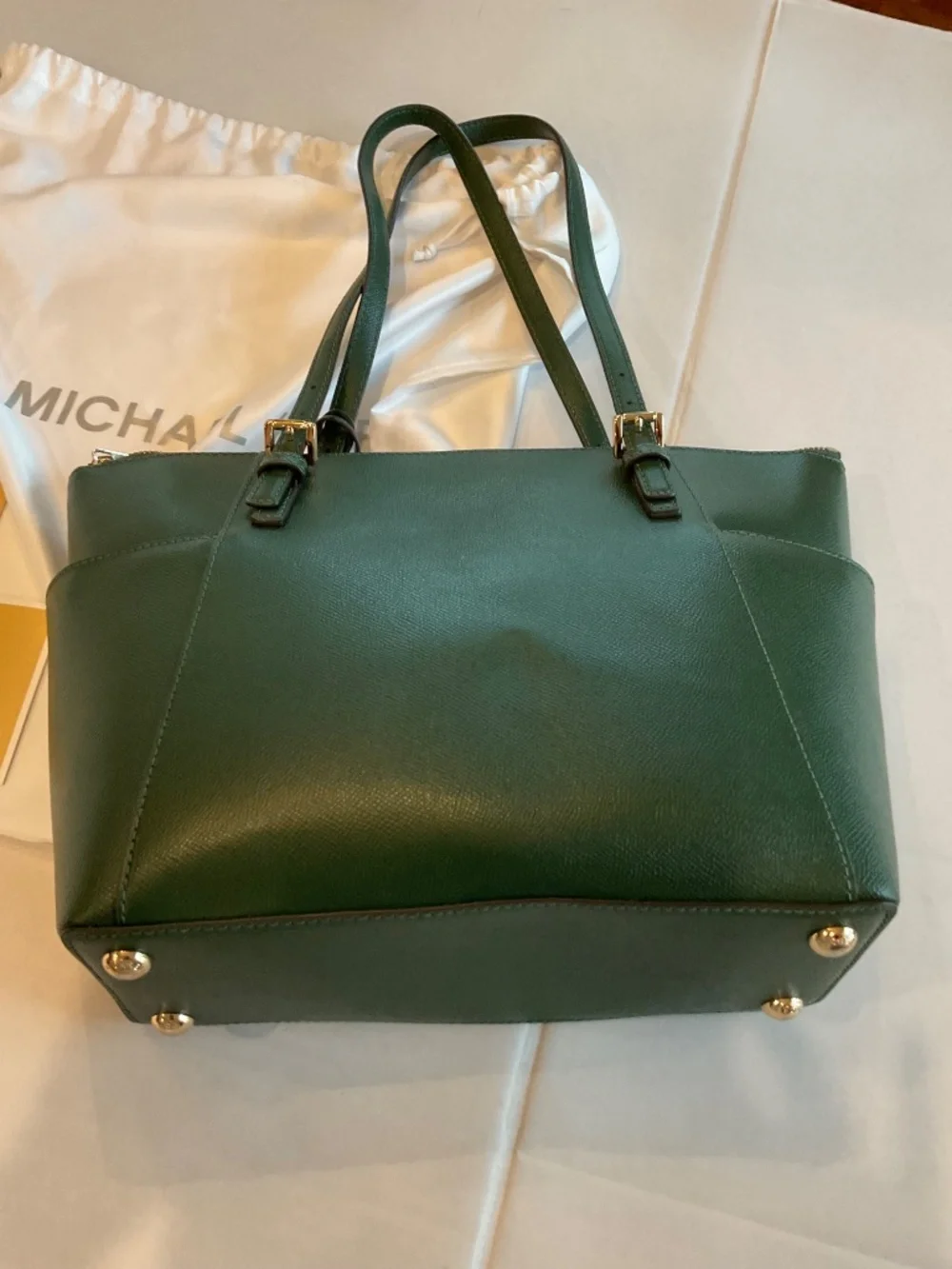 Michael Kors Jetset Moss Green Saffiano leather tote - Picture 2 of 8